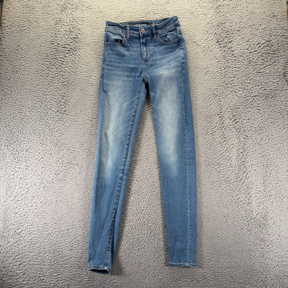 American Eagle Outfitters Jeans Women's 2 Blue Cotton Denim Jegging High Rise